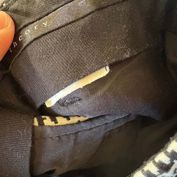 Theory Black White Plaid Cropped Slim Ankle Pants - Academia / Preppy - Picture 8 of 10